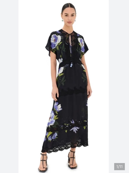 FARM Rio Dresses & Skirts - FARM Rio Soft Garden Floral Lace Maxi Slip Dress